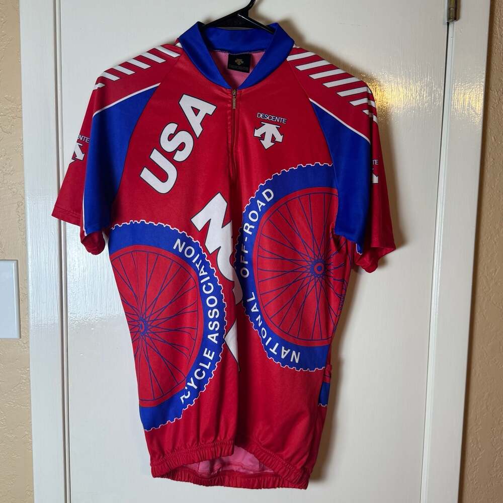 Vintage Descente USA National Off-Road Bicycle Association Cycling Jersey Size L